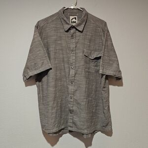 Mountain Khakis Short Sleeve Shirt XL Gray 100% Cotton Button Down